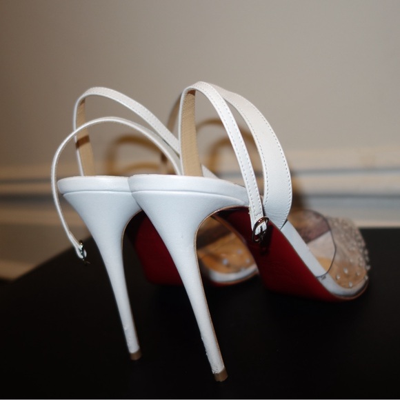 WHITE CLEAR LOUBOUTIN HEELS - Picture 2 of 2